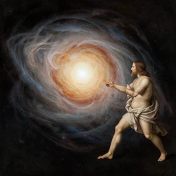 the creation of the universe in the style of leonardo da vinci