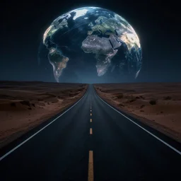 on a dark desert highway,, global lighting, digital art, artstation