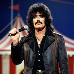 a color photograph of frank zappa at the circus