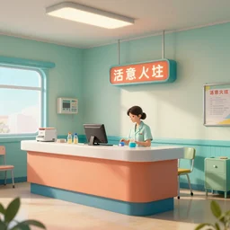 retro hospital, colorful, 8 k photorealistic, hd, high details, trending on artstation