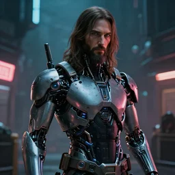 jesus like cyberpunk cyborg, cinematic scene effect, urenal engine, hyper realistic deteiled - w 1 0 2 4
