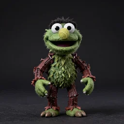 toy cthulhu in the style of Jim Henson's muppets, photo, high definition, grim, dark