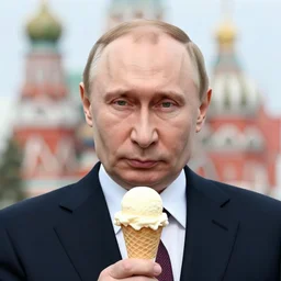 portrait of ( ( ( vladimir putin ) ) ) inapocalyptic russia with icecream, hyperrealistic, digital concept art, sharp focus, 3 5 mm film, caricature illustration, art by magic realism, art by josephine wall, art by huang guangjian, art by viktoria gavrilenko, art by amanda sage, trending on artstation