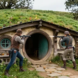 swat raid on a hobbit house