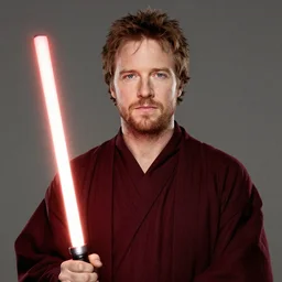 A portrait photo of joe rogan as a jedi