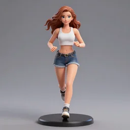 christina hendrix character model, running pose, 3 of 1 6, orthographic front view, single figure, 4 k photograph, clear details