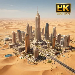 a futuristic city in the middle of a desert, highly detailed, 8 k, hdr, award - winning, octane render, artstation