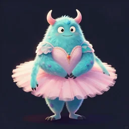 A monster wearing a tutù, digital art, artstation, CGSociety