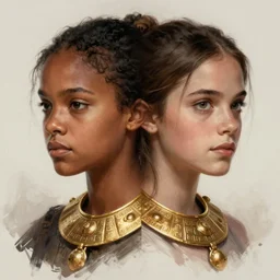 black emma watson willow smith symmetrical portrait, ancient golden collar, highly detailed, digital painting, artstation, concept art, sharp focus, illustration, art by aleksi briclot, greg rutkowski