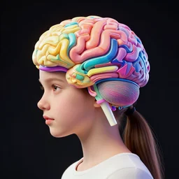 portrait of a young girl's digital brain, colorful, modern art deco, mads berg, karolis strautniekas, stippled light, fine texture, editorial illustration, dramatic lighting, dynamic composition, detailed, matte print