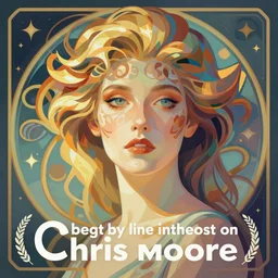 vector art of a retro futuristic portrait, art nouveau, by chris moore