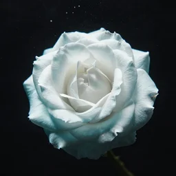 rose underwater, award winning cyan and white photography, high contrast, high definition
