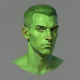 character concept portrait, green man, digital painting, concept art, smooth, sharp focus, illustration, artist wlop