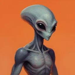 A beautiful portrait of grey alien, digital art by Eugene de Blaas and Ross Tran, vibrant color scheme, highly detailed, in the style of romanticism, cinematic, artstation, Greg rutkowski