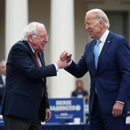 bernie sanders punching joe biden