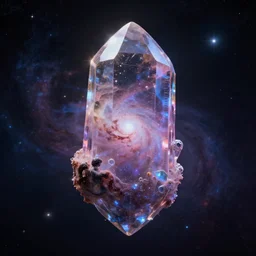 a beautiful highly detailed matte painting of the celestial crystal of time and space, floating in the cosmos with the striking beauty of the nebula queen, astrophotography, stars, space, cosmos, 4 k