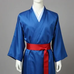 A magician wearing blue robe with red belt. Airbrush style.