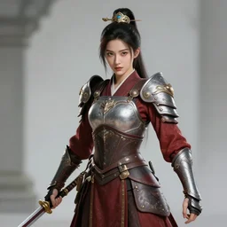 A beautiful female warrior by WLOP