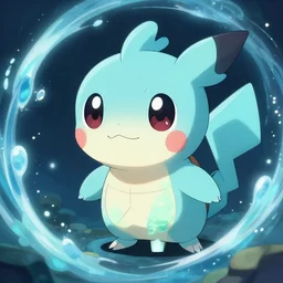 adorable water elemental, cute animal art, pokemon, comic book art in the style of mitsuhiro arita, matte painting, big cute eyes, character art, digital art, trending on artstation, mystical