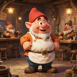chubby dwarf barmaid in a busy dwarven tavern | hyperdetailed | ralph horsley, jeff easley, larry elmore |