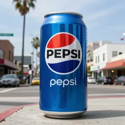A giant can of Pepsi stands on a street in Los Angeles
