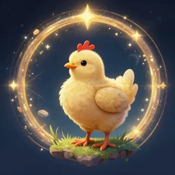 a chick inside a magical circle, fantasy art, concept, trending on Artstation