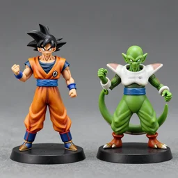 Goku and Piccolo as Warhammer miniatures, natural tones
