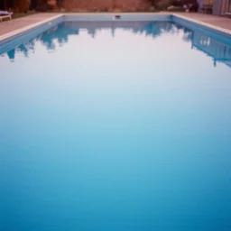 Beautiful 2000s  soft Photograph taken with a phone-camera from 2000, of an infinite infinite infinite liminal empty pool