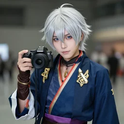 dslr portrait photo still of rimuru tempest, 8 k, 8 5 mm f 1. 8