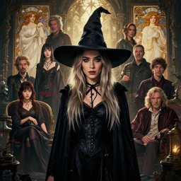 highly detailed vfx portrait of olivia wilde as a witch, stephen bliss, unreal engine, greg rutkowski, loish, rhads, beeple, makoto shinkai and lois van baarle, ilya kuvshinov, rossdraws, tom bagshaw, alphonse mucha, global illumination, detailed and intricate environment