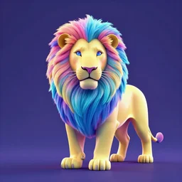 neon colored lion