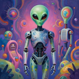 👽 🤖 psychedelic style, surreal, digital painting