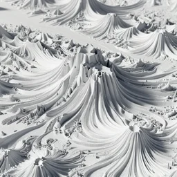 terrain heightmap, white heightmap render, ultrafine detailed generative art, polycount, hd
