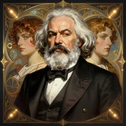 symmetry!! portrait of karl marx, sci - fi, glowing lights!! intricate, elegant, highly detailed, digital painting, artstation, concept art, smooth, sharp focus, illustration, art by artgerm and greg rutkowski and alphonse mucha, 8 k