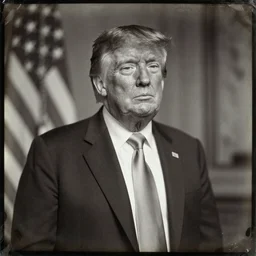 A daguerreotype photo of Donald Trump