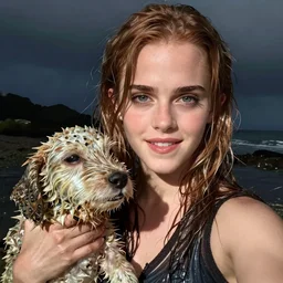 emma watson selfie of her wet pet clam after a batch