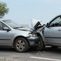 Realistic car crash, softbody physics, Realistic, HDR, Clear Image