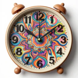 a trippy coo coo clock face psychedelic art 3 d
