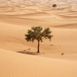 the oasis in the middle of barren desert, sand, high res, highly detailed, photographed, 5 0 mm