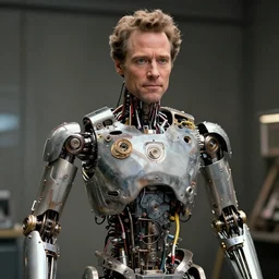 animatronic Seth Rogen, exposed mechanics, photo, Stan Winston studios, detailed, 4k