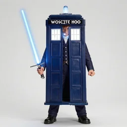 doctor who 11th doctor holding a lightsaber, highly detailed, realistic - n 5