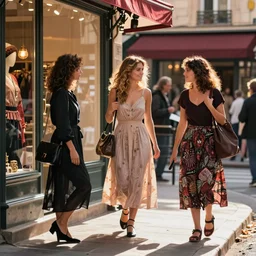 women shoping in paris streets