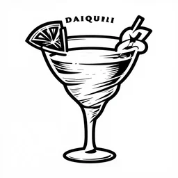 daiquiri shaped like a tornado, logo for daiquiri, superflat, anime, 8 0 s, style of patrick nagel, art deco, sharp, detailed, clean lines, 8 k