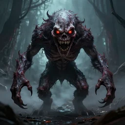 a horrifying monster, digital art,