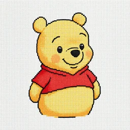 a cross stitch of a Winnie the Pooh