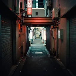 1 9 7 0 s found footage of a portal at the end of a tokyo alley, non - euclidean, neon lights, dirty, ektachrome photograph, volumetric lighting, f 8 aperture, cinematic eastman 5 3 8 4 film