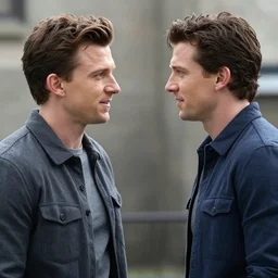 chris evans looking at tom holland