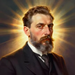 a frontal face portrait of Vasil Levski dissolving in to light + Ultra realistic! 25mm f/1.7 ASPH Lens + backlit + incredible lighting+ strong rim light + highly detailed + god rays + digital painting + HDRI, by Alvaro Castagnet, Peter Mohrbacher and Dan Mumford, vivid colors, high contrast, 8k resolution, intricate, photorealistic, smooth
