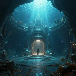a secret underwater base | sci fi | fantasy | highly detailed rendering | trending on artstation | unreal engine | cinematic | volumetric lighting | stunning imagery