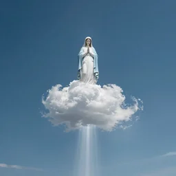 wide angle sky with 2 0 0 0 8 0 8 0 8 0 0 0 0 0 0 virgin mary cloud in center ray tracing, path tracing